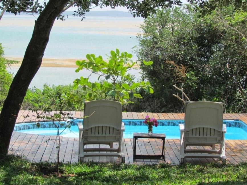 Pooldeck mit Blick auf die Bucht, Casa Karibu, Machangulo
