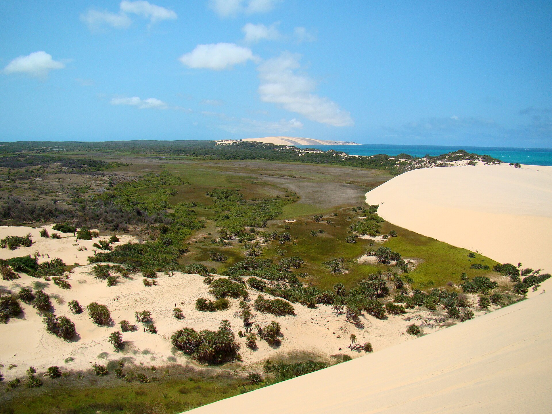 The east coast of Bazaruto Island in the Bazaruto Archipelago, seen from the south