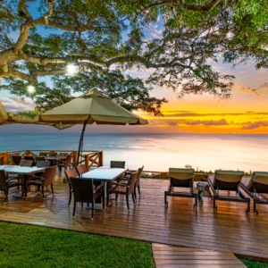 Aerial view of Nahyeeni Lodge on Inhaca Island, Mozambique